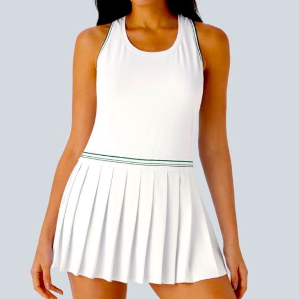 White Pleated Tennis Dress